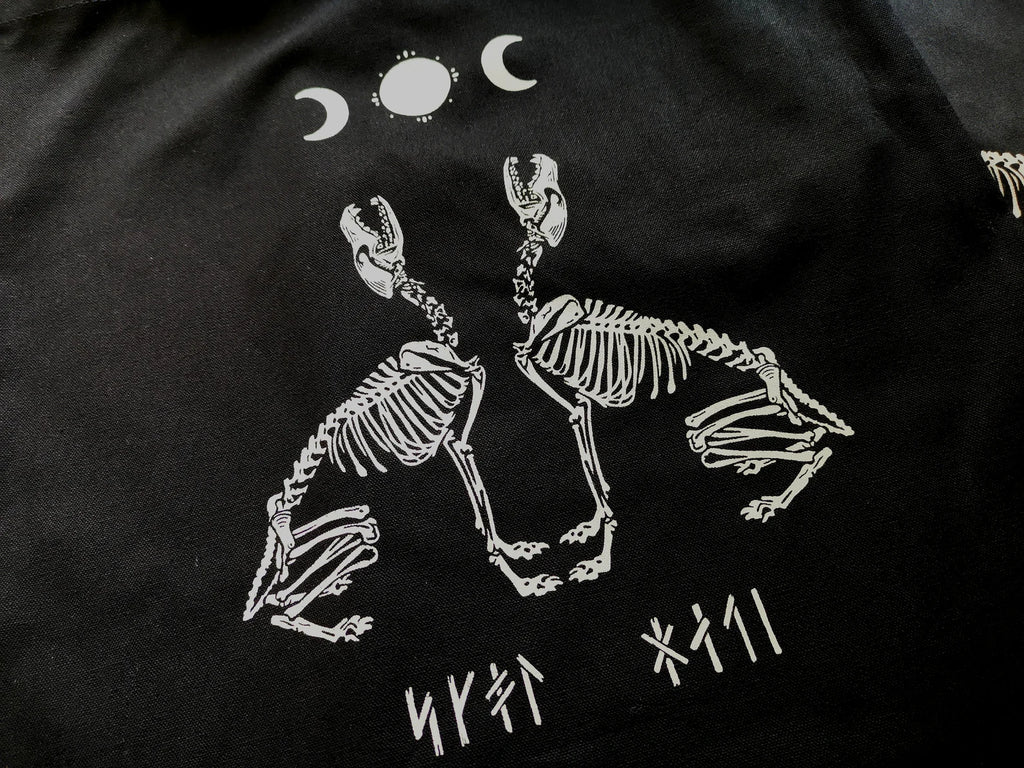 Sköll and Hati Viking Wolves Tote Bag