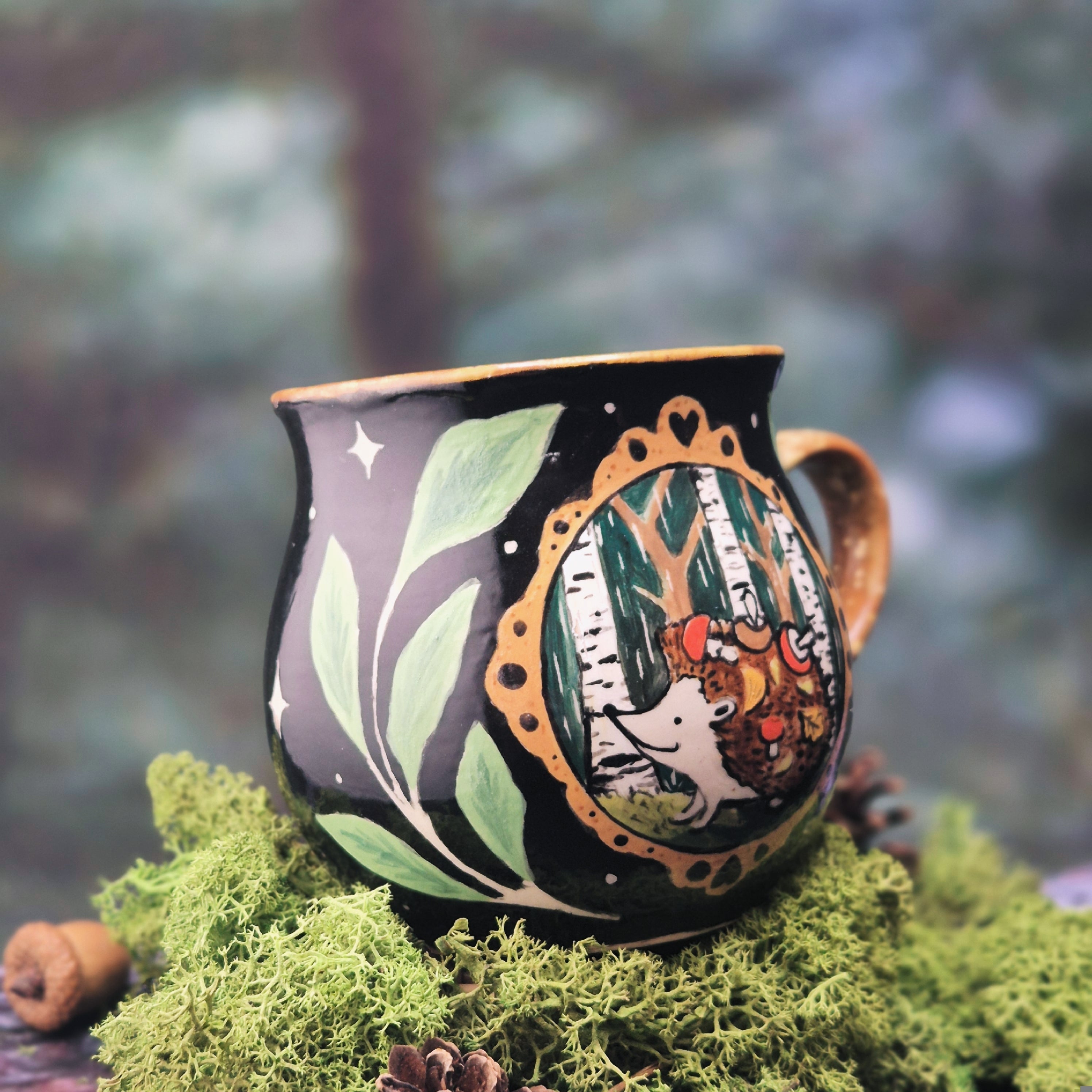 Hedgehog in the forest mug 500 ml 🦔