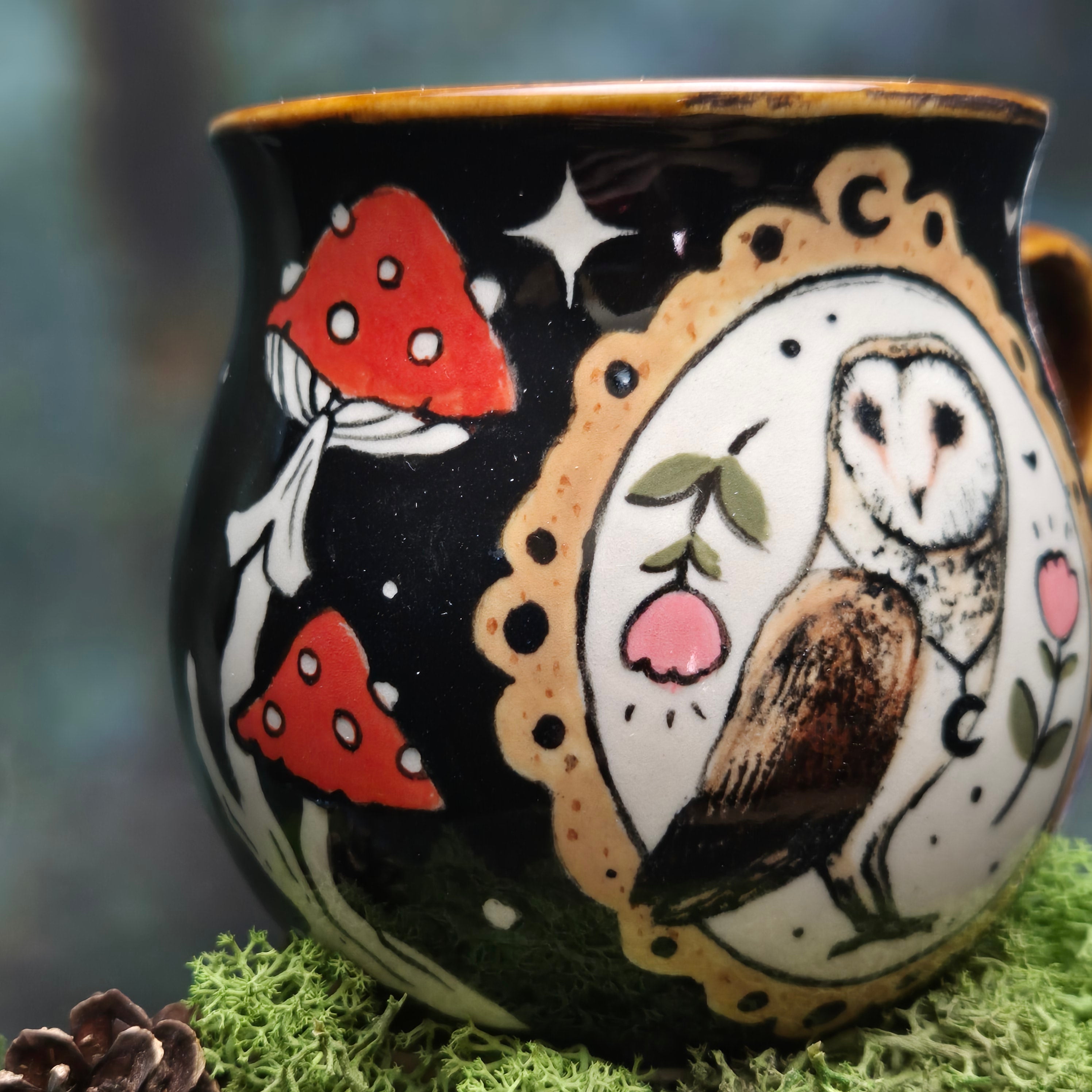 Pink barn owl mug 500 ml 🩷
