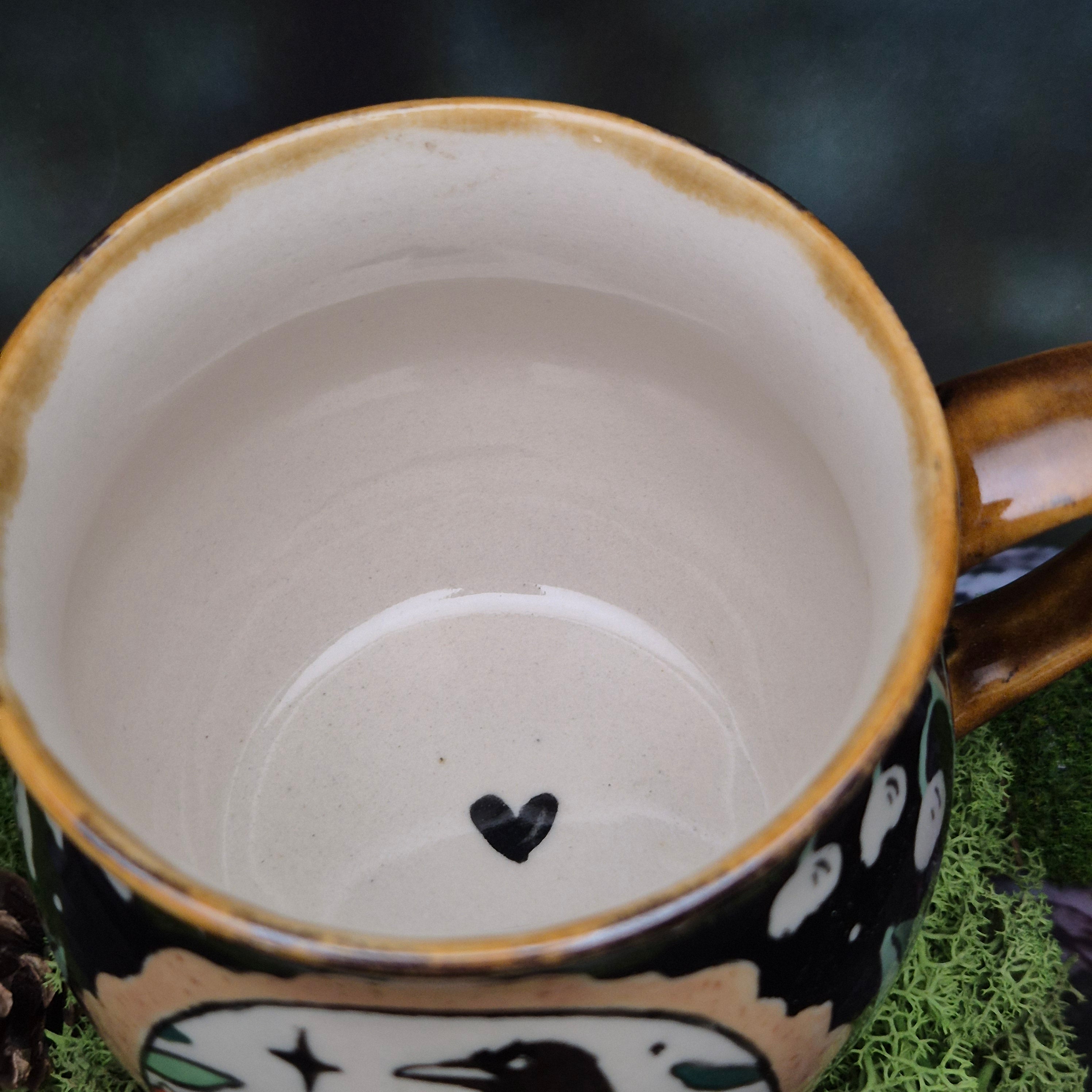 Raven and lily of the valley mug 500 ml