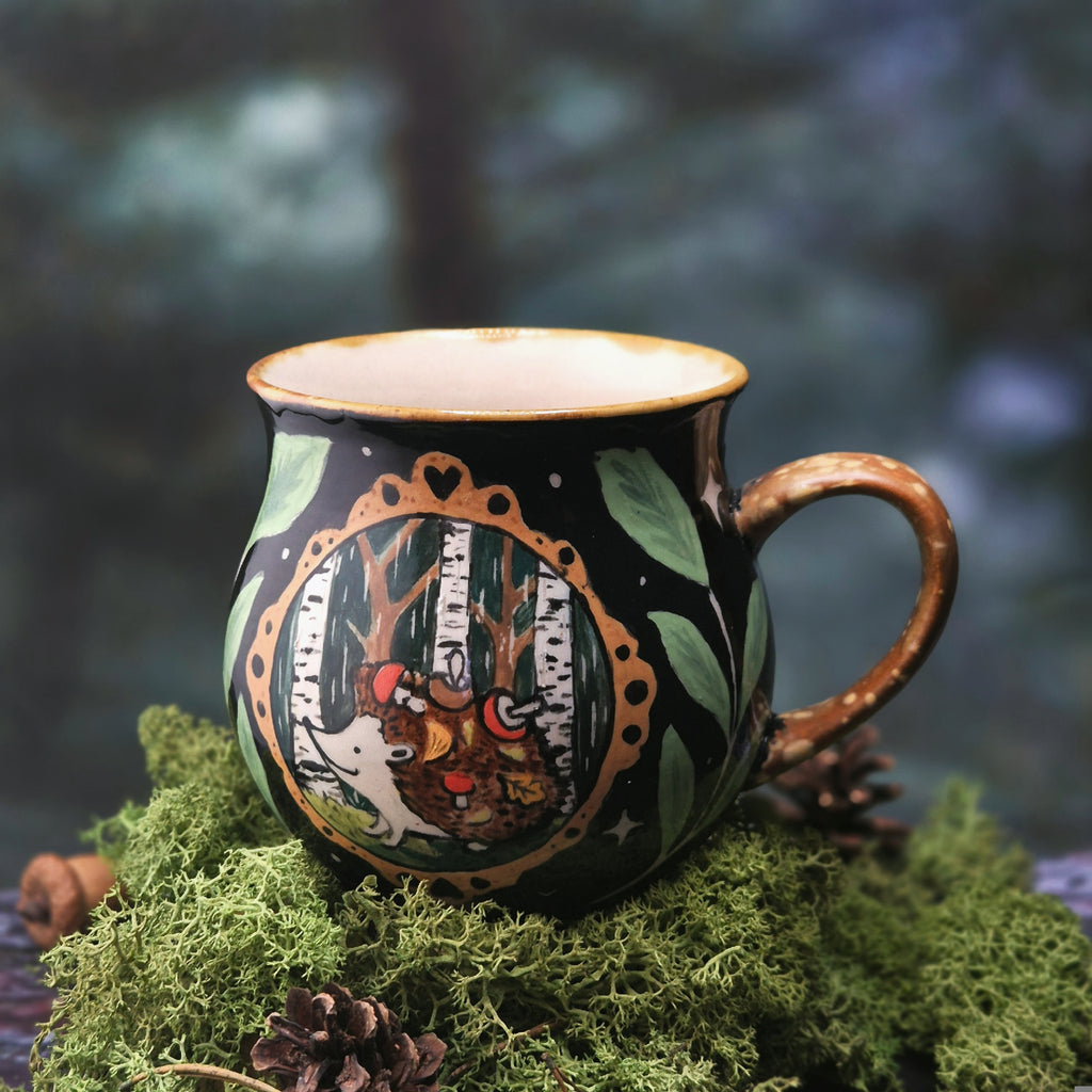 Hedgehog in the forest mug 500 ml 🦔