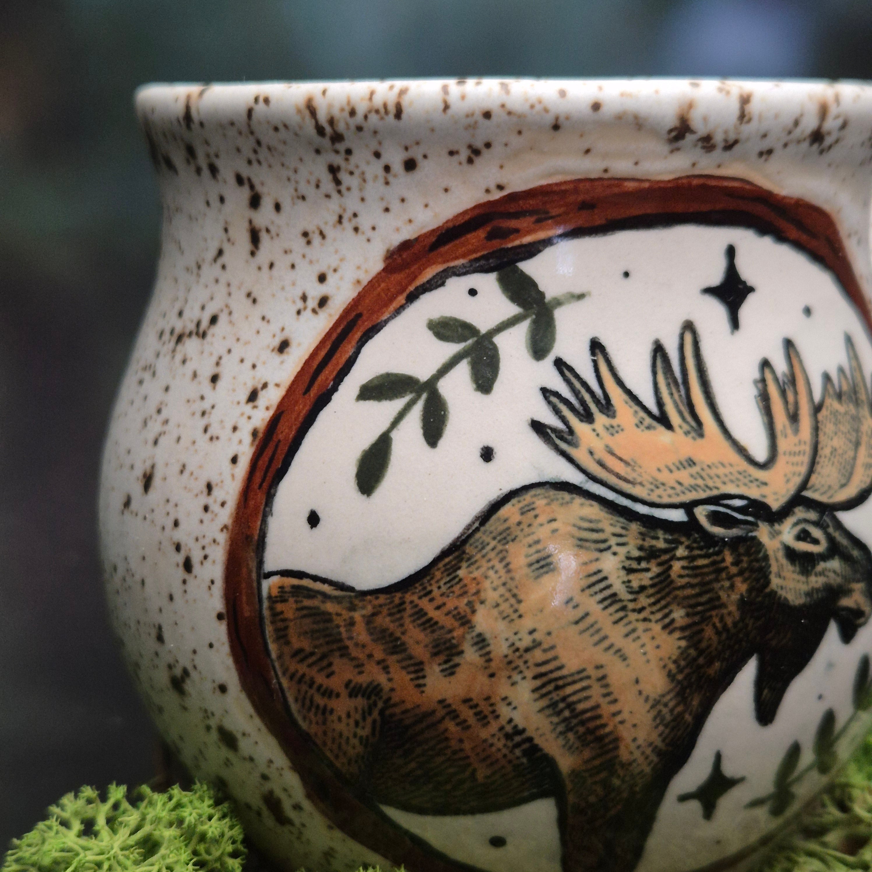 Moose white mug 350 ml