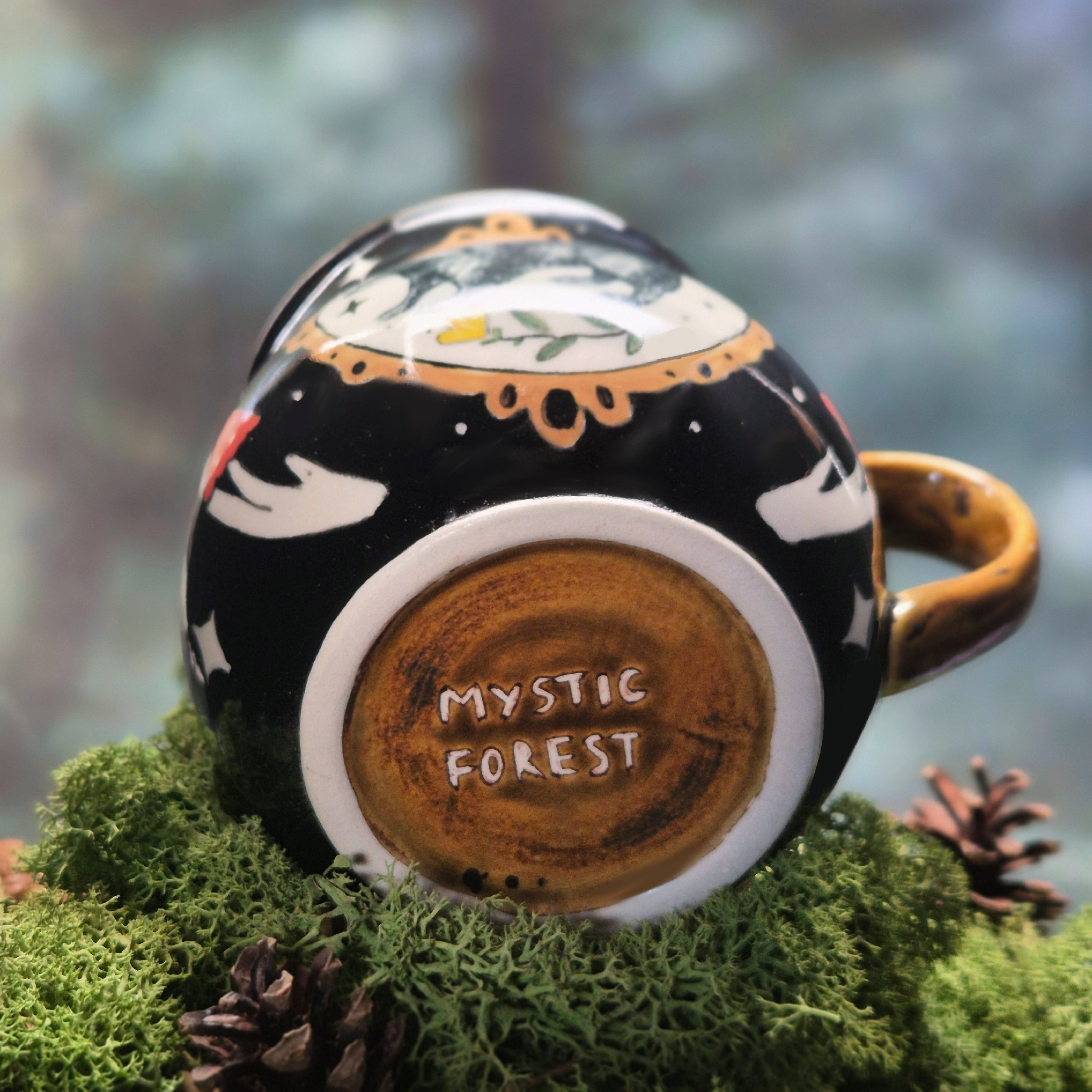 Raccoon and flowers mug 500 ml 🌻