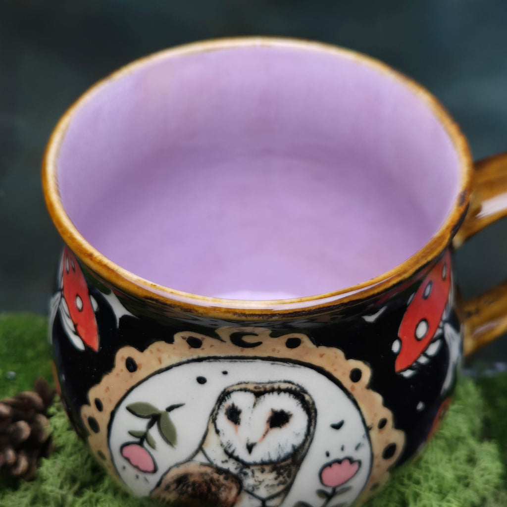 Pink barn owl mug 500 ml 🩷