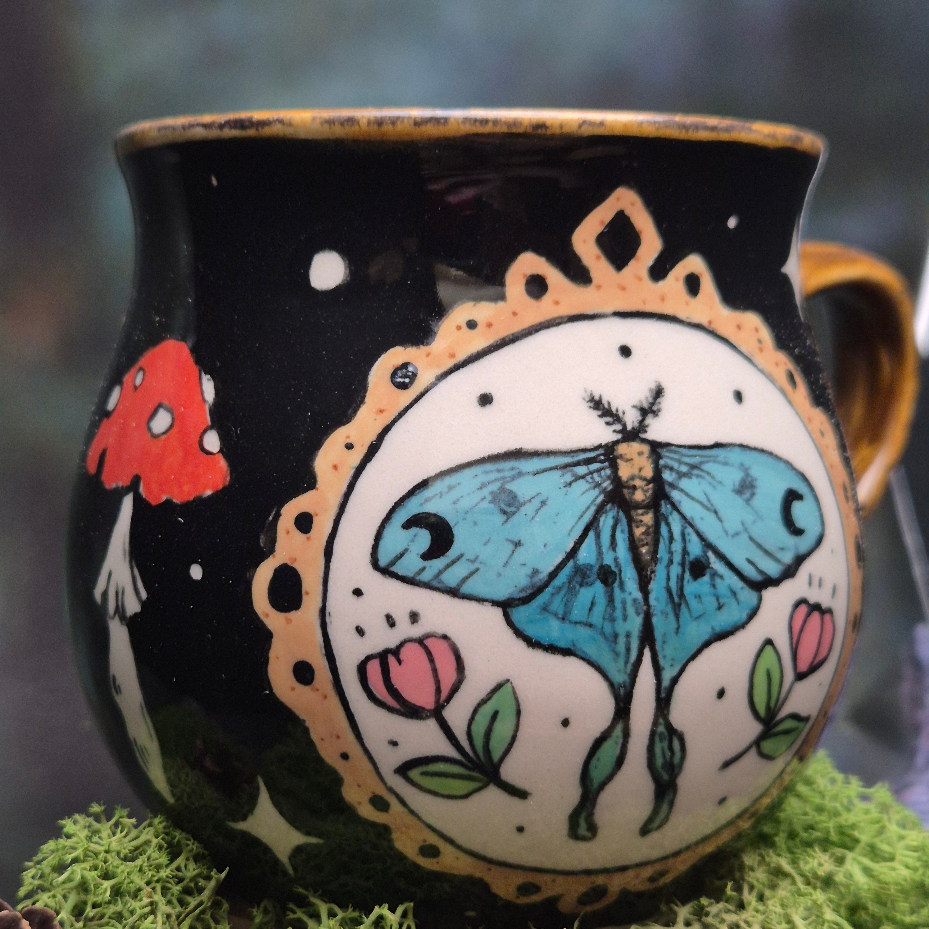 Luna moth mug 500 ml 🩵