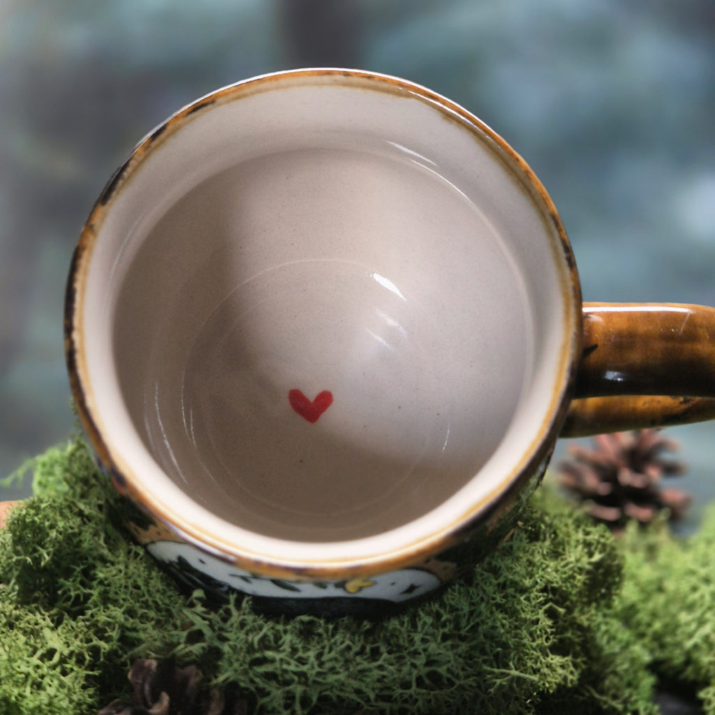 Raccoon and flowers mug 500 ml 🌻