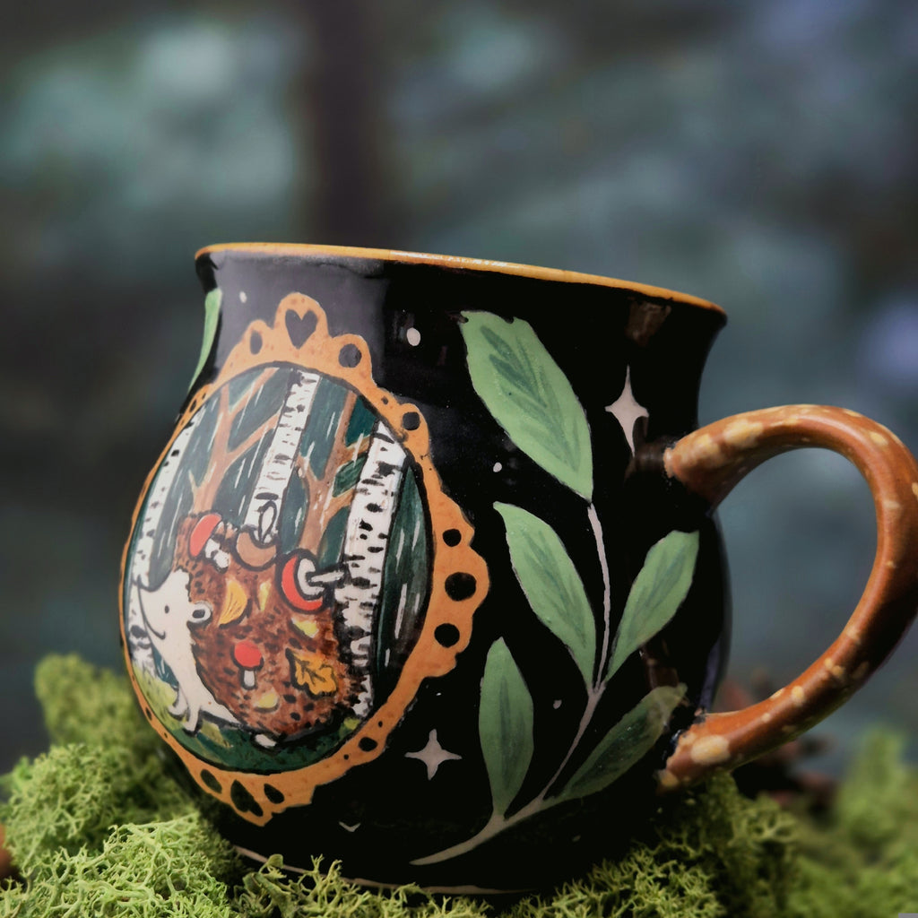 Hedgehog in the forest mug 500 ml 🦔