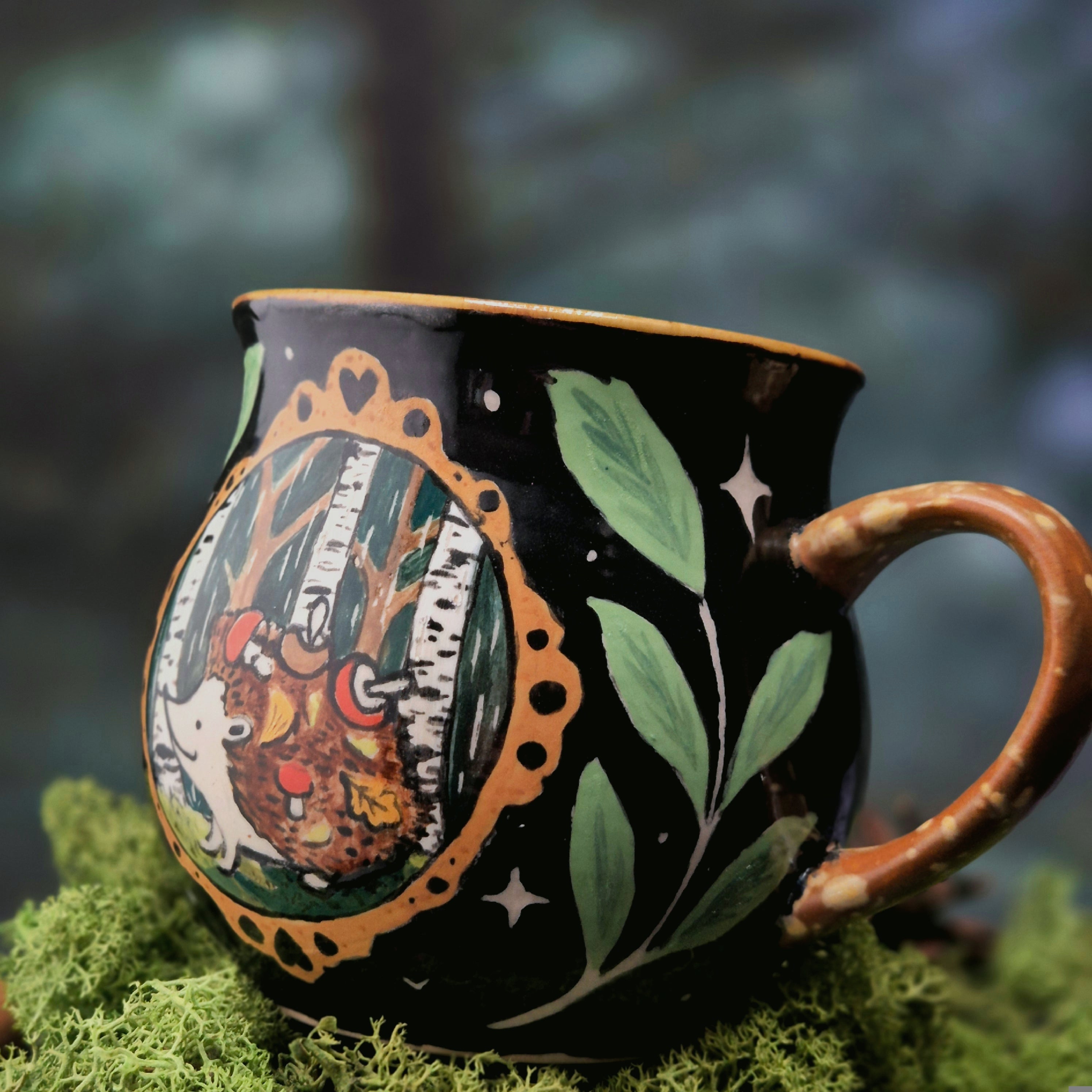 Hedgehog in the forest mug 500 ml 🦔