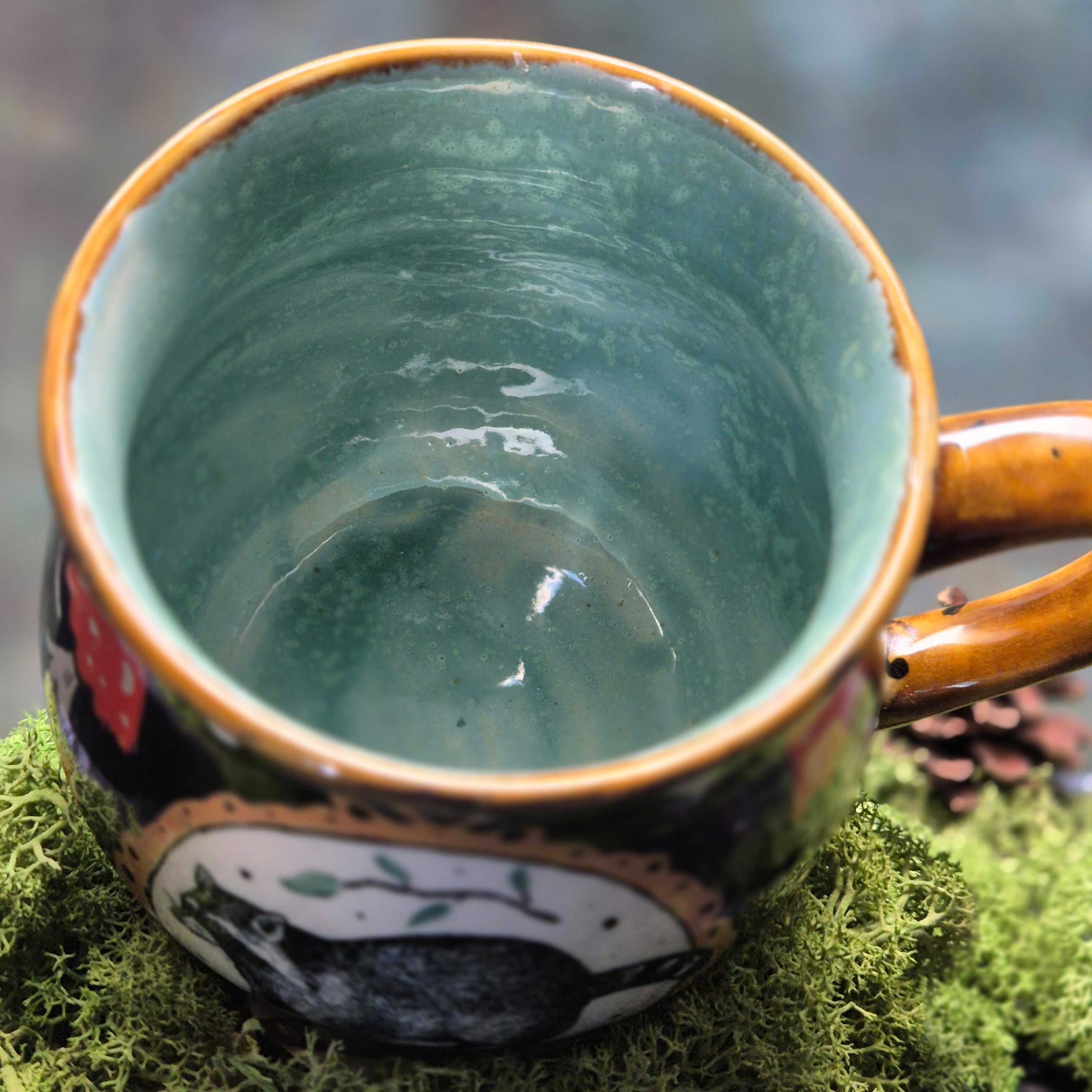 Raccoon and mushrooms mug 500 ml 🍄