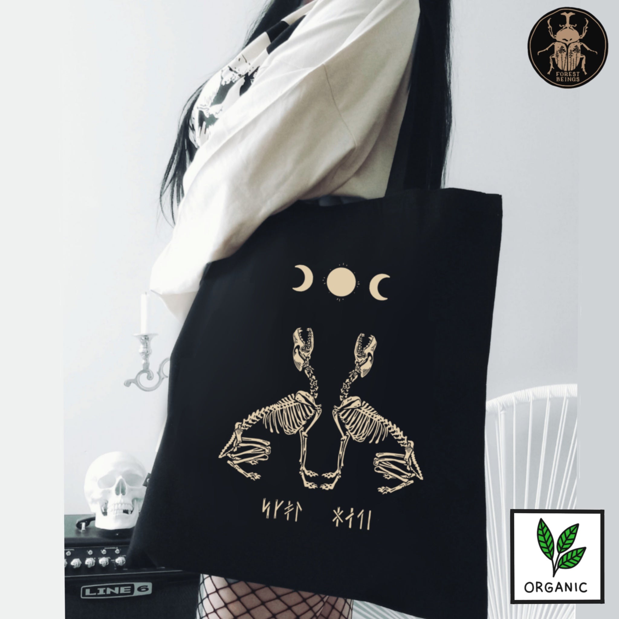 Sköll and Hati Viking Wolves Tote Bag